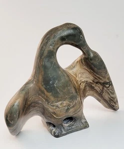 Vintage 1950s Rare J. Levi Alashuak Inuit Carved Stone Sculpture of Loon - Picture 1 of 15