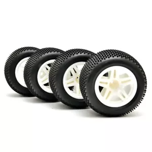 HoBao 11105 1/10 Truck Tires Mounted White Wheels (4) : Hyper TT - Picture 1 of 1