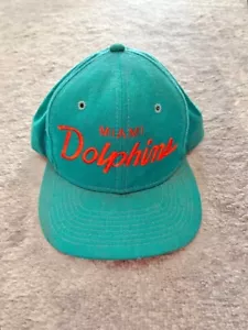 Vintage 90s NFL Miami Dolphins Hat Sports Specialties Script Wool Snapback - Bild 1 von 8
