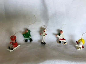 * COLLECTION ~ Set 5 Wooden Christmas Figurine Ornaments ~ - Picture 1 of 6