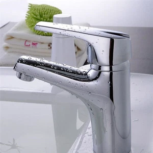 Chrome Brass Waterfall Bathroom Basin Faucet Single Handle Hole Sink Mixer Tap - Picture 1 of 7