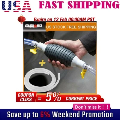 GEARTRONICS High Flow Siphon Hand Pump Portable Manual Car Fuel Transfer Pump for Gas Diese!