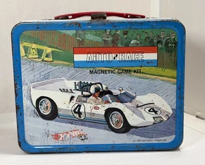 Vintage Metal Lunch Box 1967 Auto Race King Seeley Thermos Company - Picture 1 of 7