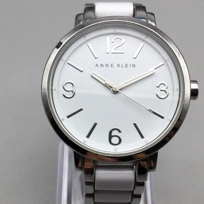 Anne Klein 女士手表 37 毫米白色表盘银色表带全新电池 6 — 第 1/4 张图片
