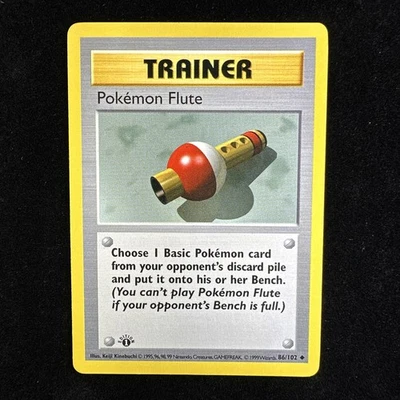 Pokémon Cards Pokemon Flute 86/102 Shadowless Base Set 1ST EDITION WOTC - (NM-) - Image 1 of 4