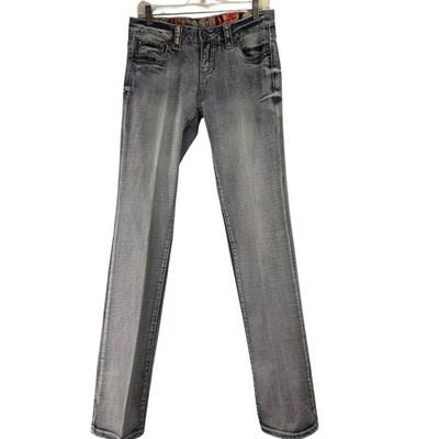 Pantalones de mezclilla largos Adiktd embellecidos almidonados bootcut talla 8/30 x 36 largo Foto 1 de 4