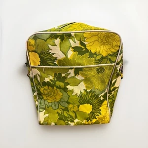 Vintage 60er Blumen Gepäck Handgepäck Tasche Nachttasche Boho Hippie groß - Bild 1 von 14