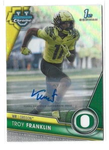 2023 Bowman Chrome U TROY FRANKLIN "Refractor Autograph" Auto Oregon Broncos 499 - Picture 1 of 2