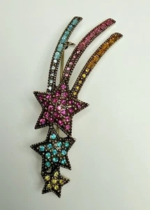 "Broche prendedor de cristal Heidi Daus brillantes estrellas fugaces 3""" - Imagen 1 de 9