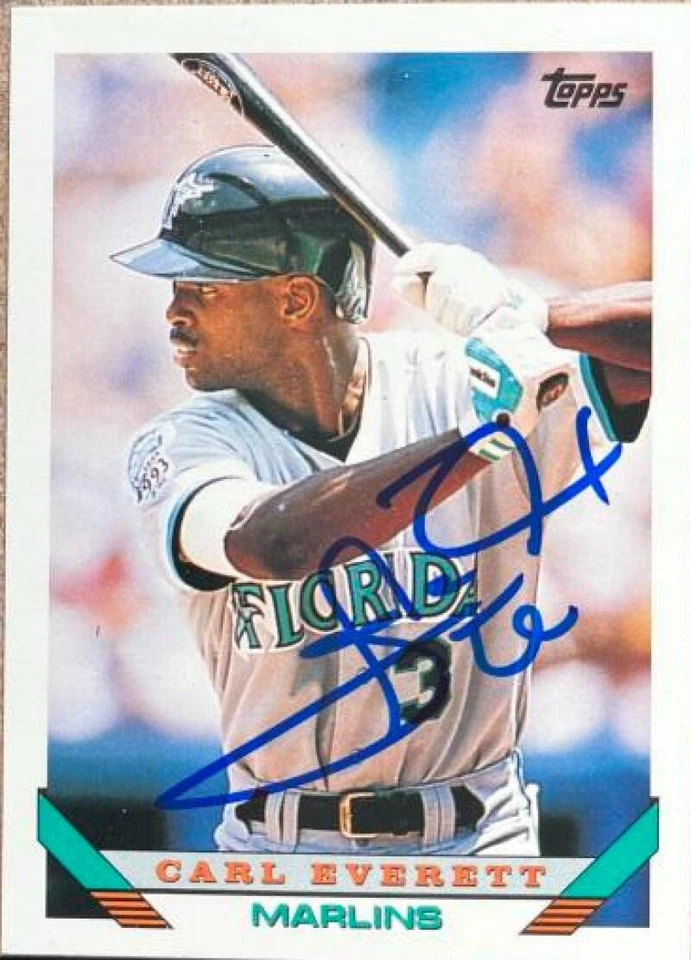 Carl Everett Autographed 1993 Topps Traded #74T Foto 1 de 1