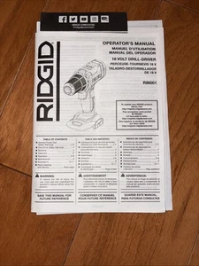 Ridgid R86001 Drill 18V Operator’s & Parts Manual - Picture 1 of 2