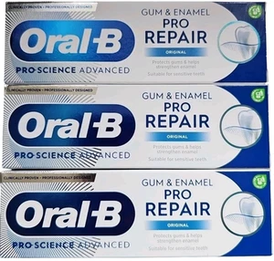 3 x 75ml Oral-B PRO Science Gum & Enamel Pro Repair Toothpaste Original - Picture 1 of 7