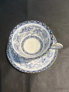 Vintage Shelley English Fine Bone China Blaureiher Tasse und Untertasse - Bild 1 von 6