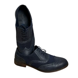 Henry Ferrera Men's Size 11 Wingtip Lace-Up Oxford Shoes Navy Blue - Picture 1 of 9