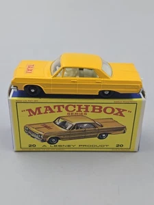 Vintage 1960s Matchbox Lesney Chevrolet Impala Taxi #20 With Original Box Nm... - Picture 1 of 13