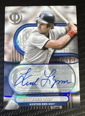 Autógrafo Topps Tribute Blue 2024 automático Fred Lynn Red Sox 033/150 Foto 1 de 4