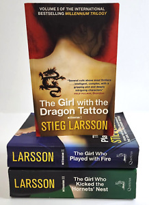 Steig Larsson's The Girl With The Dragon Tattoo Trilogy 1-3 Paperback Novels