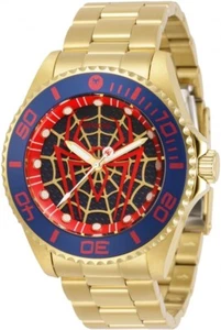 Invicta 32379 Men's Pro Diver 44mm Marvel Spiderman Ltd Ed Gold Tone SS Watch - Picture 1 of 3