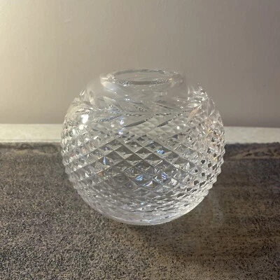 Vintage Waterford Crystal "Glandore" Laurel and Cross Cut Rose Bowl Vase - Image 1 of 4