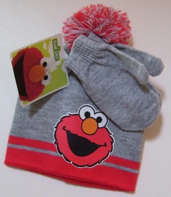 Juego de 2 sombreros y mitones de invierno Elmo de Plaza Sésamo talla única (2T-4T) Foto 1 de 2