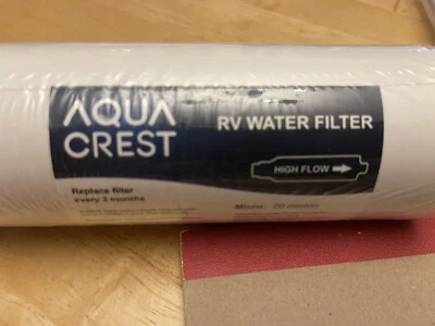 Aqua Crest RV Water Filter Inline Water Filter 3 Month High Flow Filter - Image 1 of 2