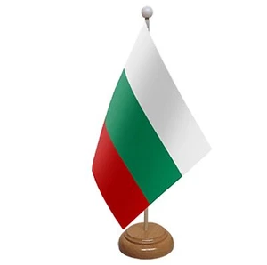 BULGARIA TABLE FLAG 9"X6" WITH WOODEN BASE FLAGS - Picture 1 of 1