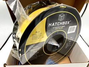 HATCHBOX True YELLOW PLA 1.75 mm 3D Printer Filament 1kg NEW In Box Sealed Spool - Picture 1 of 5