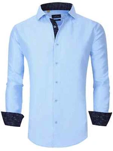 AZARO UOMO camicia elegante uomo slim fit stampa a piccoli punti bottoni Lord & Taylor - Foto 1 di 3
