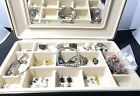 Mixed Lot In Jewelry Box Catholic Daughters, Rings, Earrings, Oes Stick Pin More