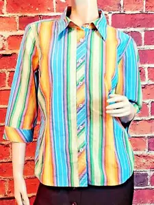 Camisa Tommy Hilfiger Arco Iris a Rayas Manga 3/4 Algodón Abotonada 14 - Imagen 1 de 18