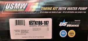 USTK186-187 OEM US Motors Works Timing Belt And Water Pump Kit Honda Isuzu 90-97 - Picture 1 of 3