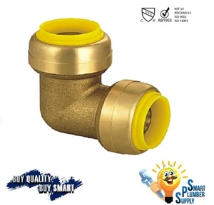 Pack de 10 piezas Codo Push Fit 3/4" con 10 años de garantía (114-02) - Sin plomo - Imagen 1 de 1