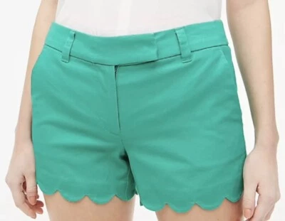 J. Crew Factory Women's White Scalloped Edge Size 4 Chino Short NEW NWT - Image 1 of 4