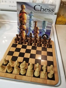 Lot Plastic Chess Pieces Full Set 32 pieces W/board & Book - Picture 1 of 6