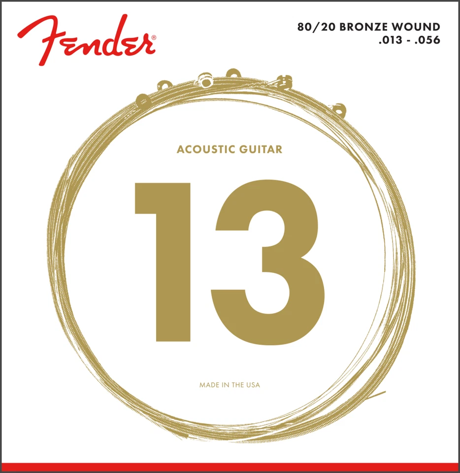 Fender 70M 80/20 Bronze Acoustic Guitar Strings Set - MEDIUM 13-56 - Image 1 of 1
