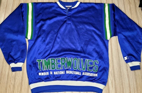 vtg 90s Minnesota Timberwolves Starter Warm Up Jacket XL Towns Garnett NBA Retro Cover