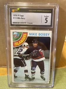 1978-79 Topps #115 Mike Bossy Card RC HOF CSG 5 - Bild 1 von 2