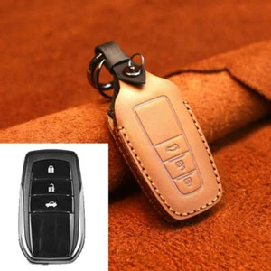 For Toyota Car Cowhide Leather Key Protective Cover Key Case, Three Keys Version - Photo 1 sur 9