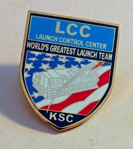 NASA LCC -LAUNCH CONTROL CENTER World's Greatest Launch Team Enameled Pin - MINT - Picture 1 of 2