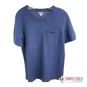 Blusa para mujer J.CREW manga corta 100% cachemira azul marino cuello redondo XS - Imagen 1 de 6