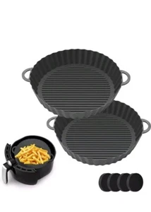 KAMEUN Air Fryer Einlagen Silikon 2 Stück Wiederverwendbar Hitzebeständig Leicht Zu Reinigen Grau - Bild 1 von 7