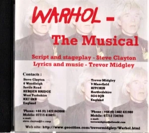WARHOL- The Musical. Trevor Midgley, Steve Clayton.  Pre-production? CD-R. - Bild 1 von 4