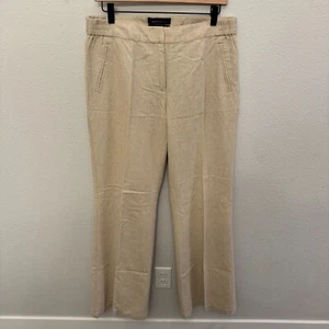 Moda International Carmen Fit Wide Leg Linen Pants Women's 10 (32x33) Beige - Picture 1 of 17