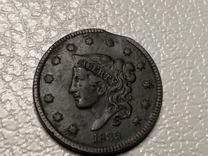1835 CENT SMALL 8 CLIPPED PLANCHET also double profile - Picture 1 of 2
