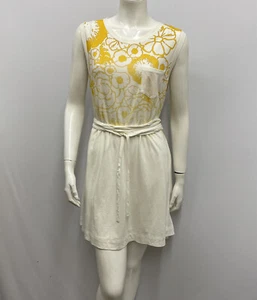 3.1 Phillip Lim Dress Yellow and Off White Abstract Floral Attached Wrap Belt L - Picture 1 of 7