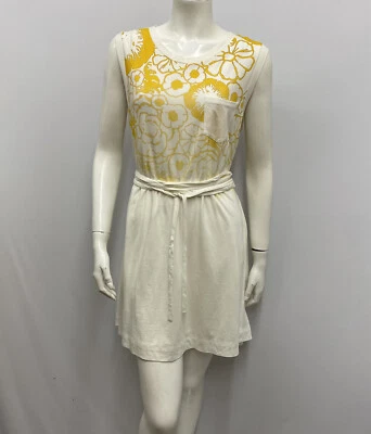 Vestido Phillip Lim 3.1 amarelo e off white abstrato floral anexado cinto G - Imagem 1 de 4