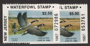 Scott #4 & 4A NEW JERSEY DUCK STAMP, $2 & $5 Cv34.00 Canadian Geese MNH OG - Picture 1 of 1