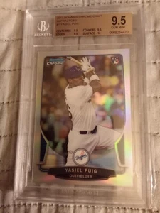 2013 Bowman Chrome Yasiel Puig REFRACTOR #1 Graded BGS 9.5 GEM MINT - Picture 1 of 2
