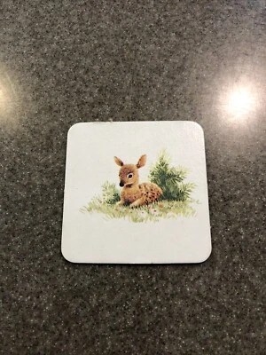 Vtg 1980 Milton Bradley Animal Families Memory Replacement Card Deer Fawn Baby - Image 1 of 2