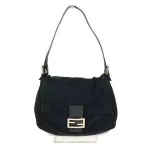 FENDI vintage Mamma Baguette bag shoulder flap Shoulder Bag Jersey Black - Picture 1 of 14